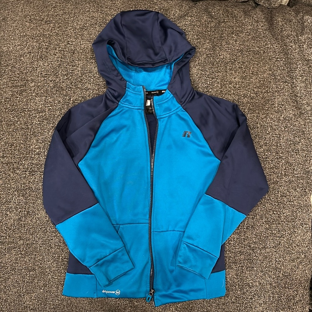 Boys Russell zip up hooded sweatshirt